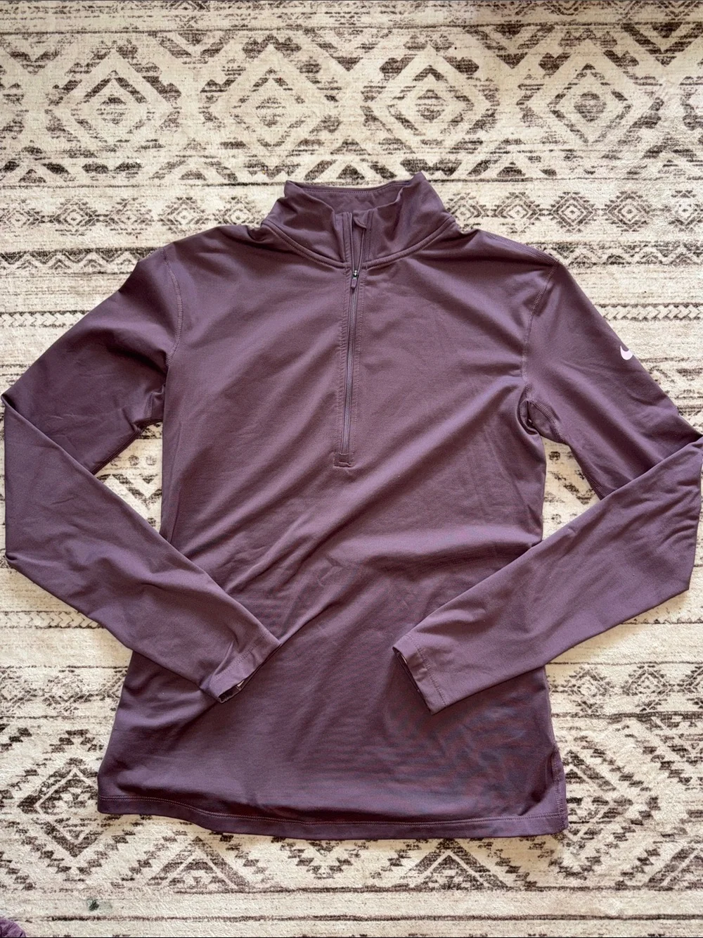 Nike Plum Half-Zip Long Sleeve Top